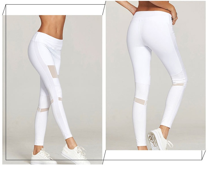 Spring New Yoga Pants Women Outdoor Running Sports Pants Sexy Mesh Stitching Stovepipe Hip Pants - Image 5
