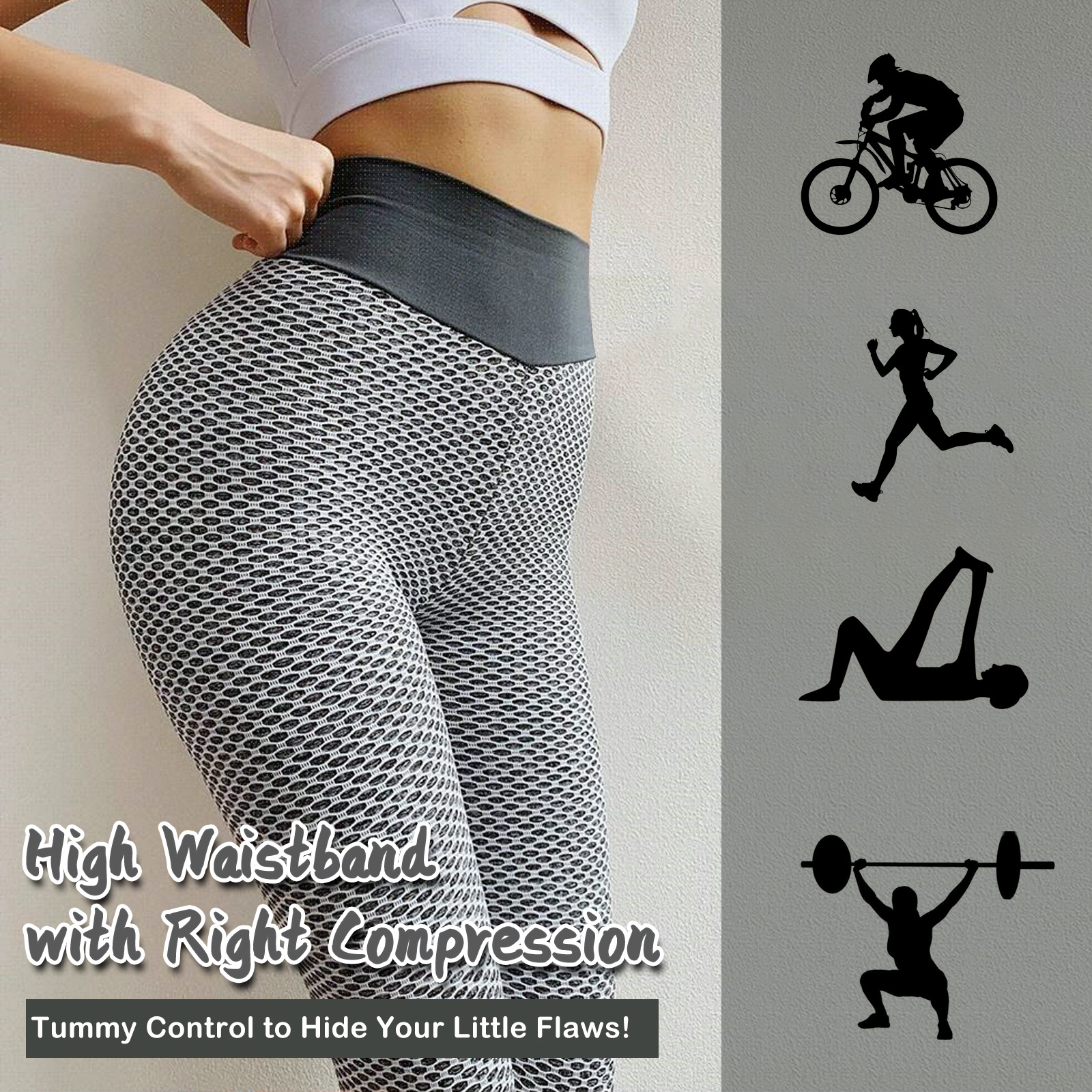 TIK Tok Leggings Women Butt Lifting Workout Tights Plus Size Sports High Waist Yoga Pants Light Grey - Image 6