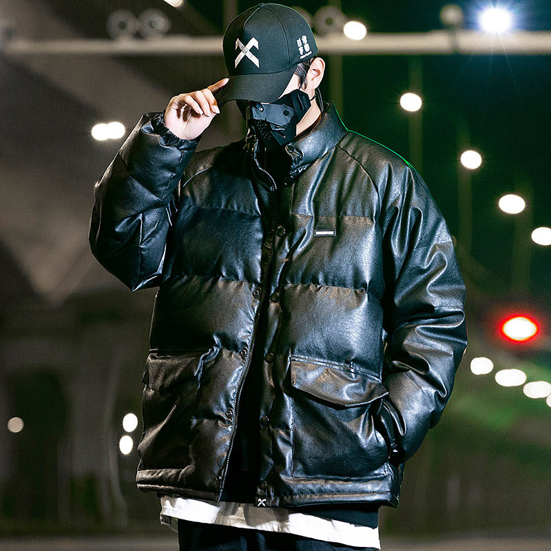 Men's Stand-up Collar Overalls Trendy Padded Jacket - Image 4