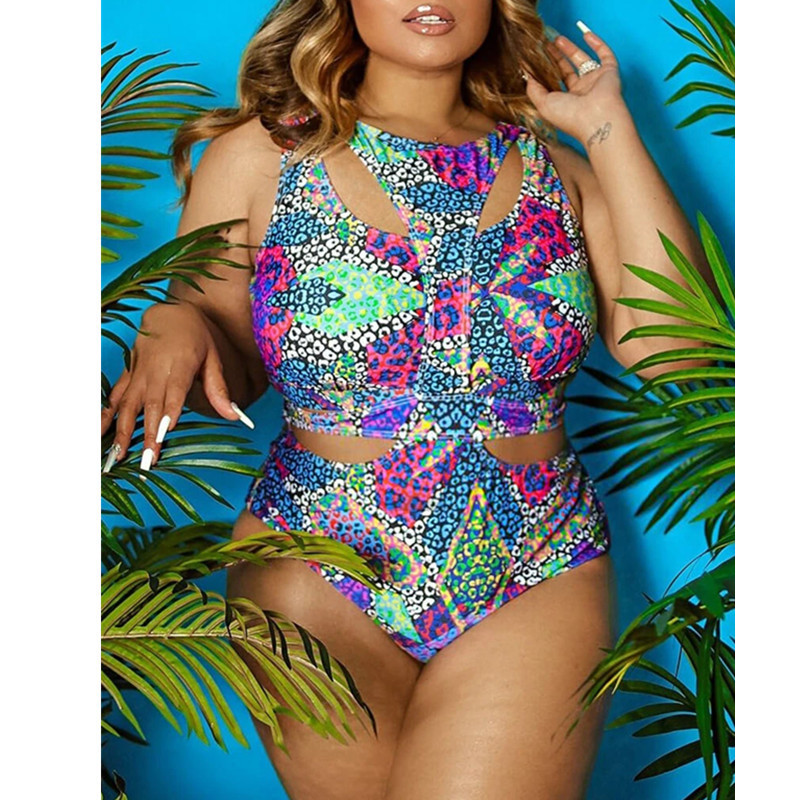 Ethnic Print Plus Size Swimsuit Bikini - Image 6