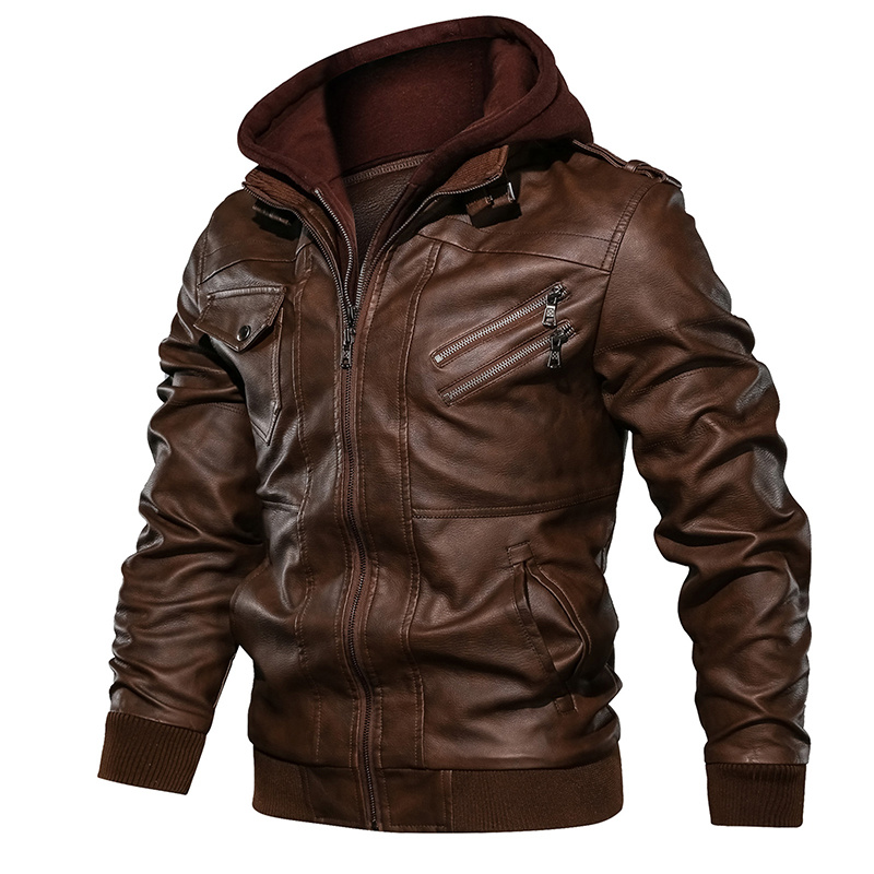 New Men Leather Jackets Autumn Casual Motorcycle PU Jacket Biker Leather Coats - Image 4