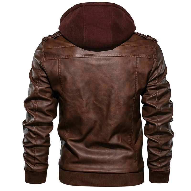 New Men Leather Jackets Autumn Casual Motorcycle PU Jacket Biker Leather Coats - Image 6
