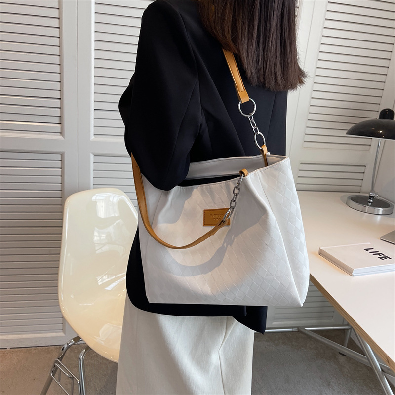 Rhombus Pattern Totes Chain Shoulder Bag Women Shopping Bags - Image 3