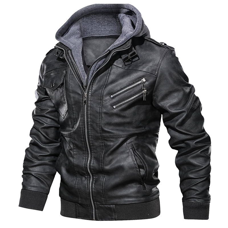 New Men Leather Jackets Autumn Casual Motorcycle PU Jacket Biker Leather Coats - Image 3