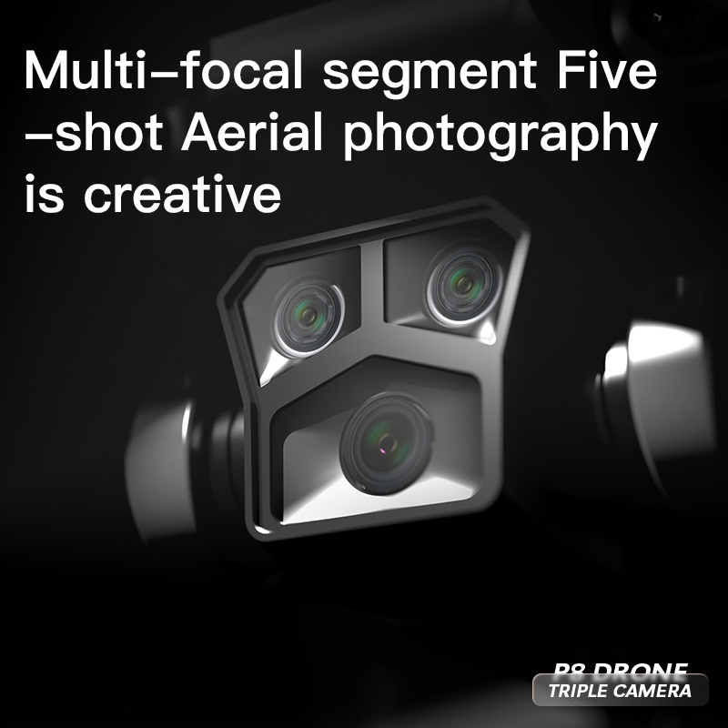 P8 Pro HD Aerial Photography Five Lens Obstacle Avoidance Drone Automatic Return GPS Quadcopter RC Airplane Optical Flow Electric Control - Image 6