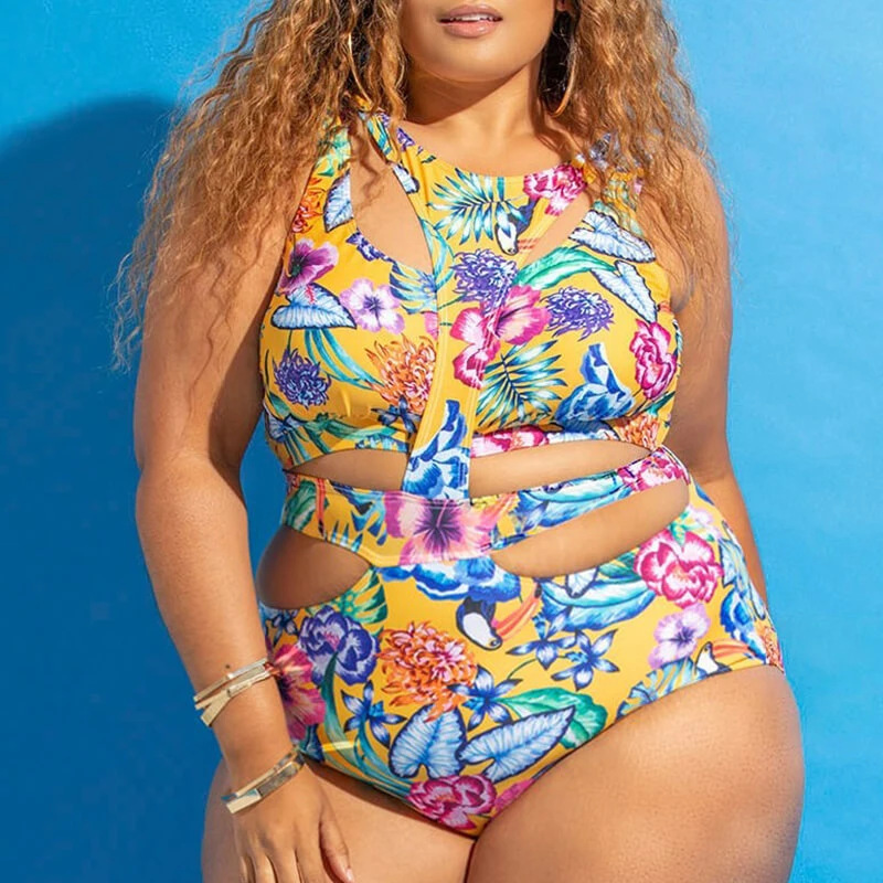 Ethnic Print Plus Size Swimsuit Bikini - Image 3