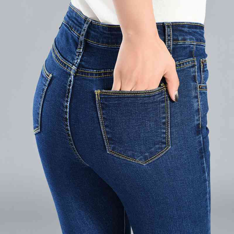 Jeans Trousers And Feet Pants Are Thin And Tight Elastic Women - Image 6