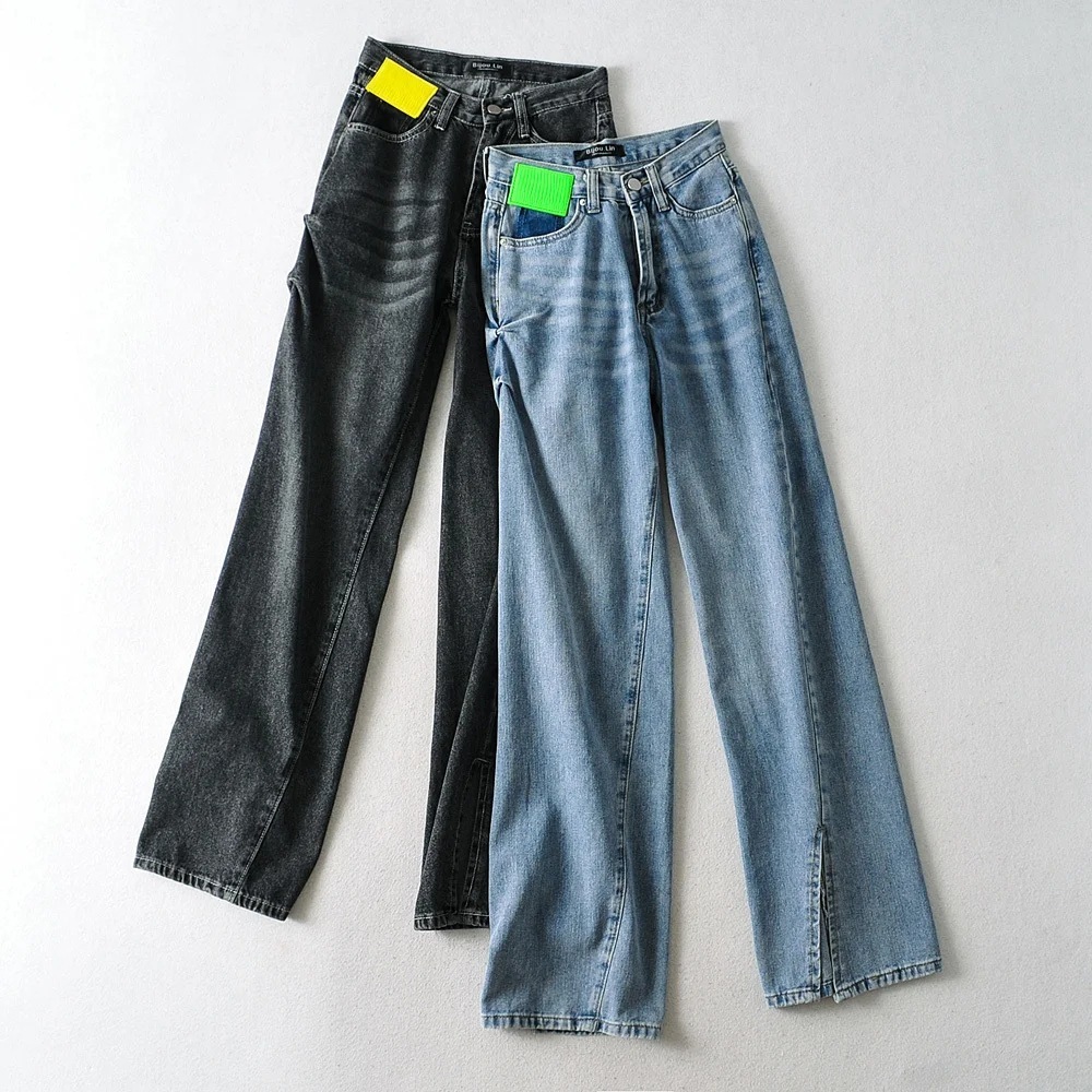 Net Red Feet Split Mopping High Waist Jeans Women Autumn - Image 3