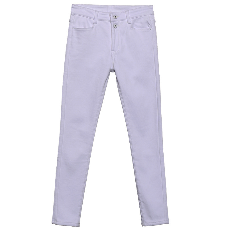 Women White Denim Jeans Pants Slim Female Girl Jean Trousers - Image 4