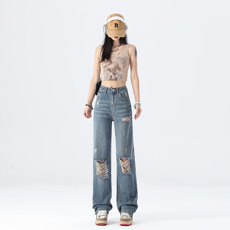 New High Waist Slimming And Wide Leg Jeans For Women - Image 6
