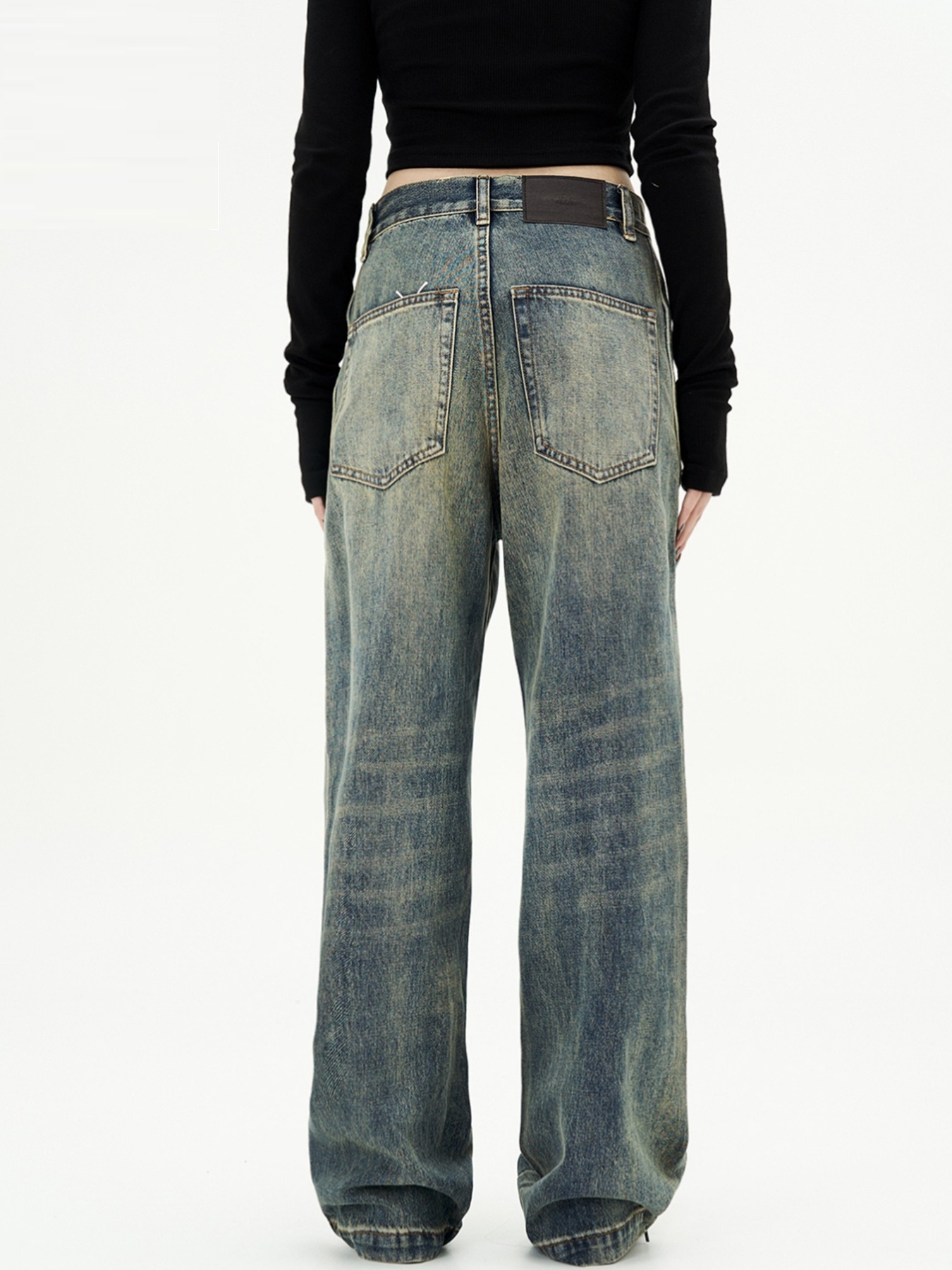 American Retro Jeans Men And Women Casual Straight-leg High Street - Image 4