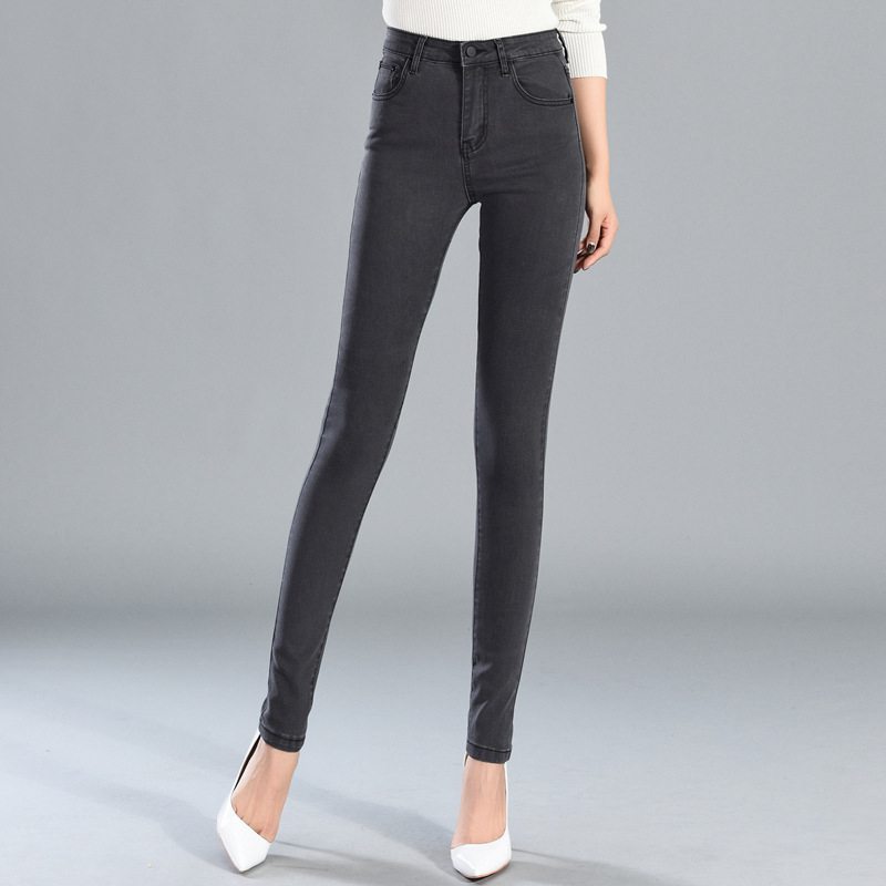 Jeans Trousers And Feet Pants Are Thin And Tight Elastic Women - Image 4