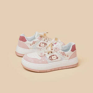 Pink Mesh Panel Shoes For Women - Image 3