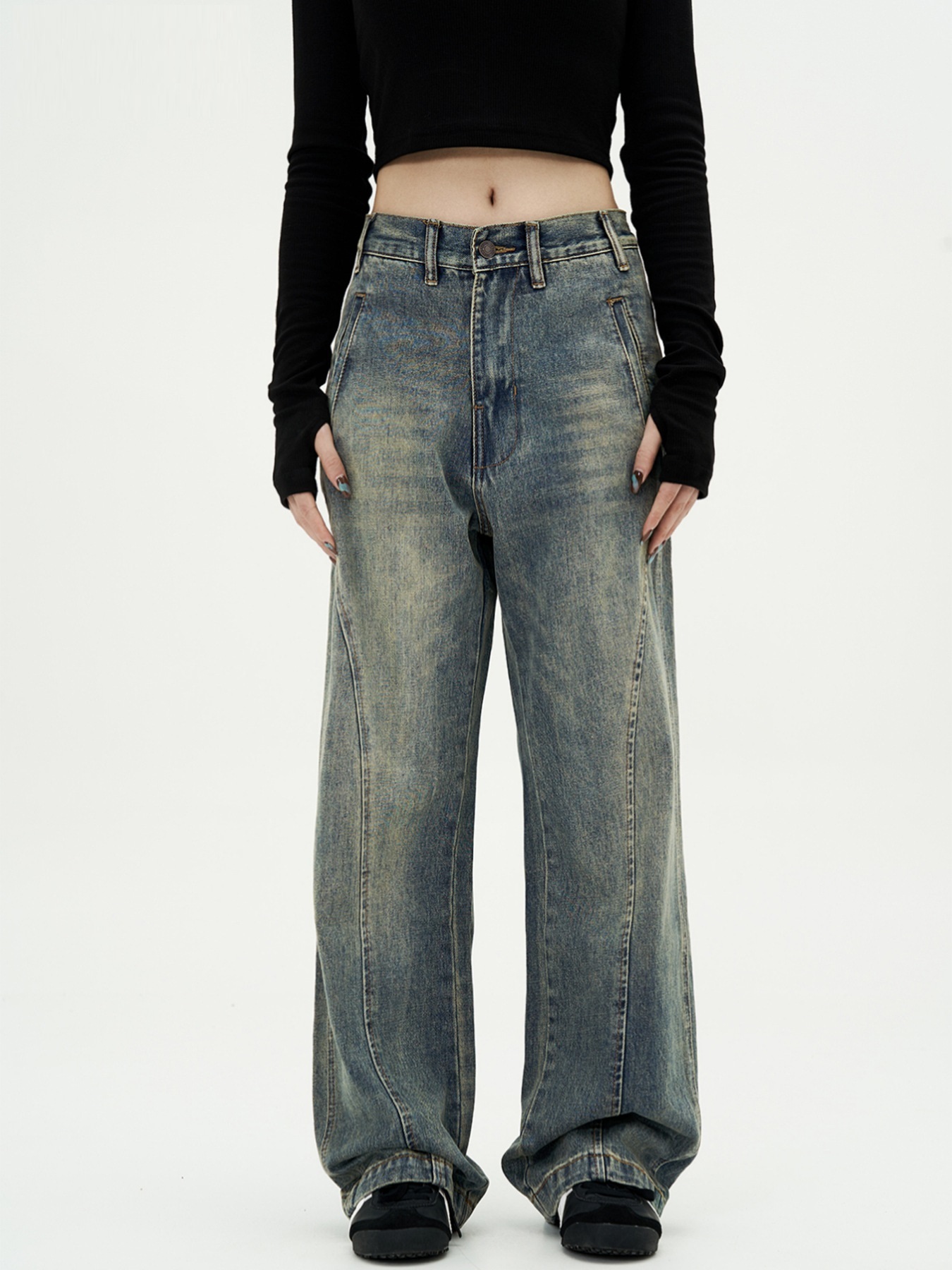 American Retro Jeans Men And Women Casual Straight-leg High Street - Image 10