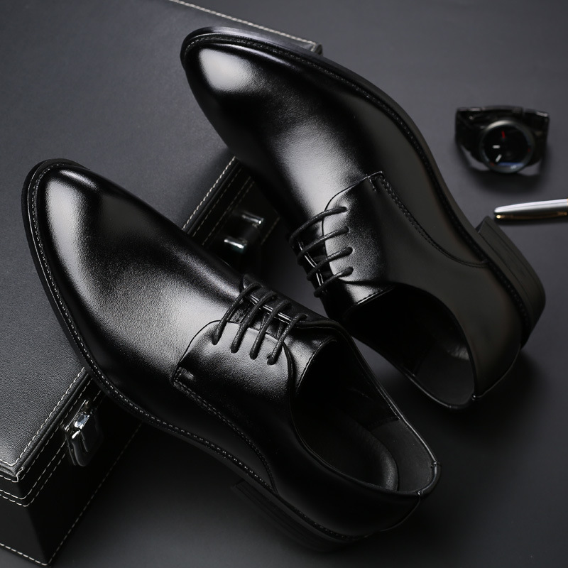 Four new shoes men's dress shoes black tie business men leather shoes factory direct code - Image 5