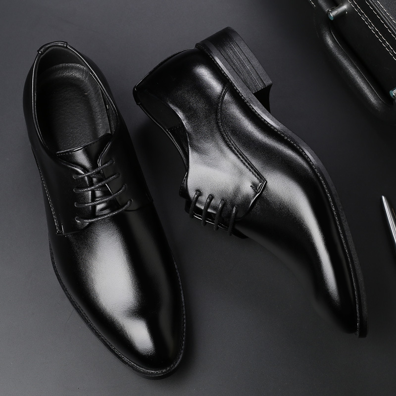 Four new shoes men's dress shoes black tie business men leather shoes factory direct code - Image 4