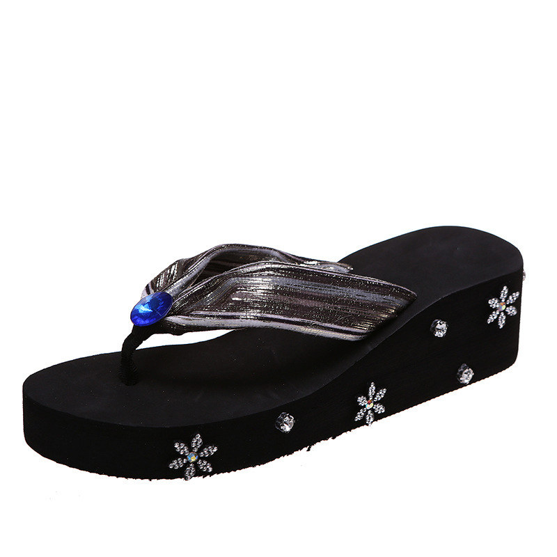 Thong Sandals Women Slippers With Rhinestones Flip Flops Boho Beach Shoes - Image 8