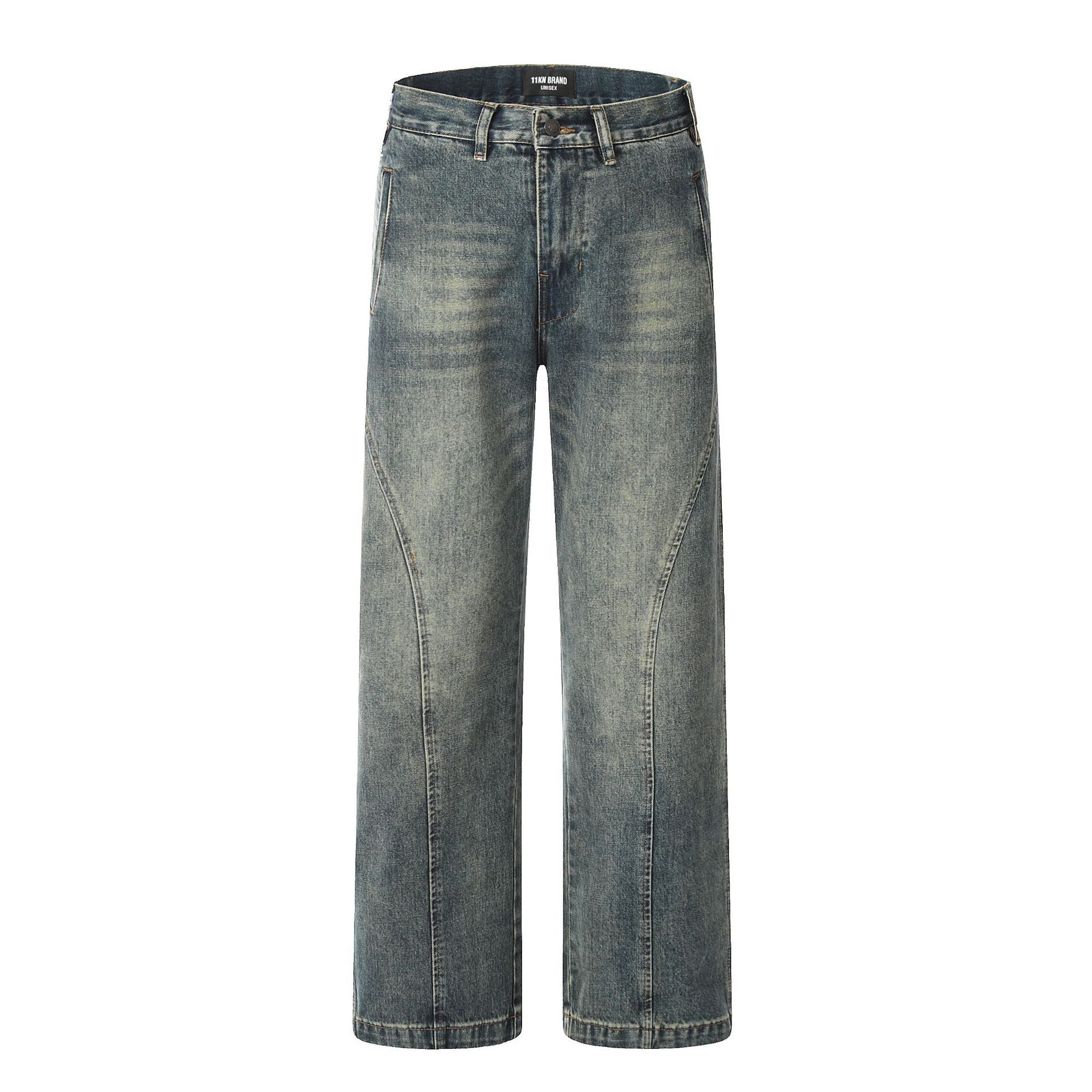 American Retro Jeans Men And Women Casual Straight-leg High Street - Image 5