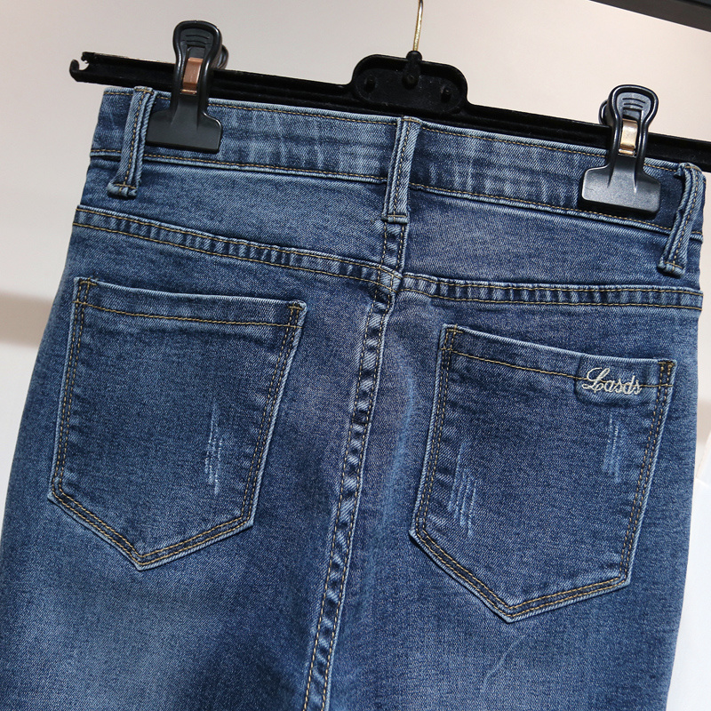 Jeans Women Stretch High Waist Was Thin - Image 4