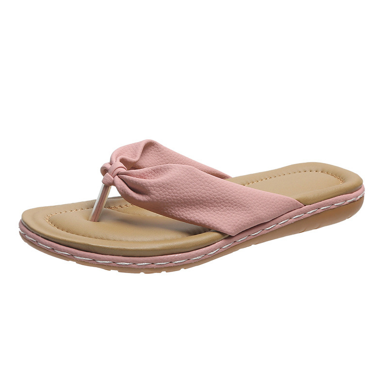 Clip Toe Bow Slippers Summer Flat Beach Shoes Flip Flops Sandals For Women - Image 10