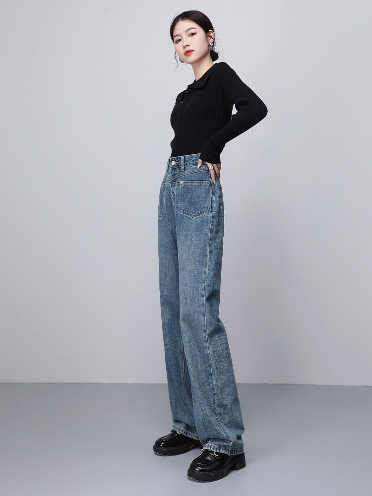 Fashionable Narrow Wide-leg Jeans For Women - Image 5
