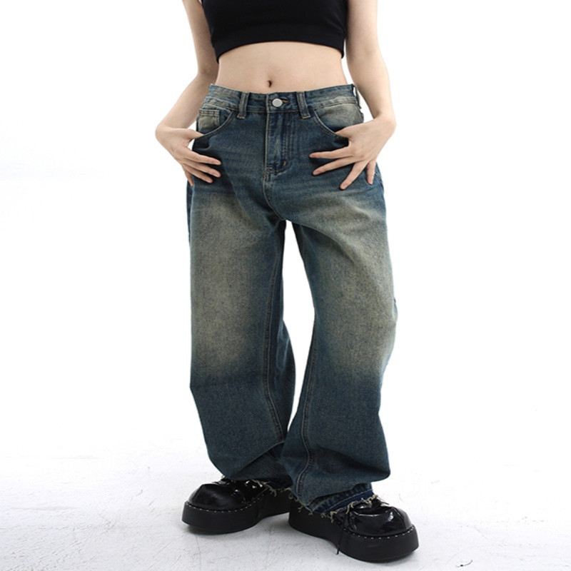High Waisted Straight Leg Retro Jeans For Women - Image 3