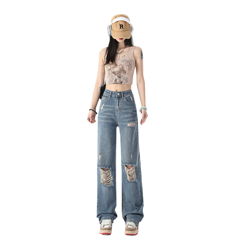 New High Waist Slimming And Wide Leg Jeans For Women - Image 8