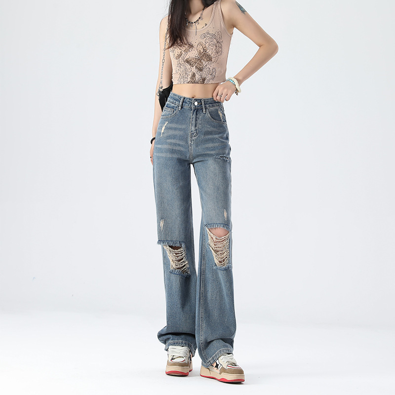 New High Waist Slimming And Wide Leg Jeans For Women - Image 5
