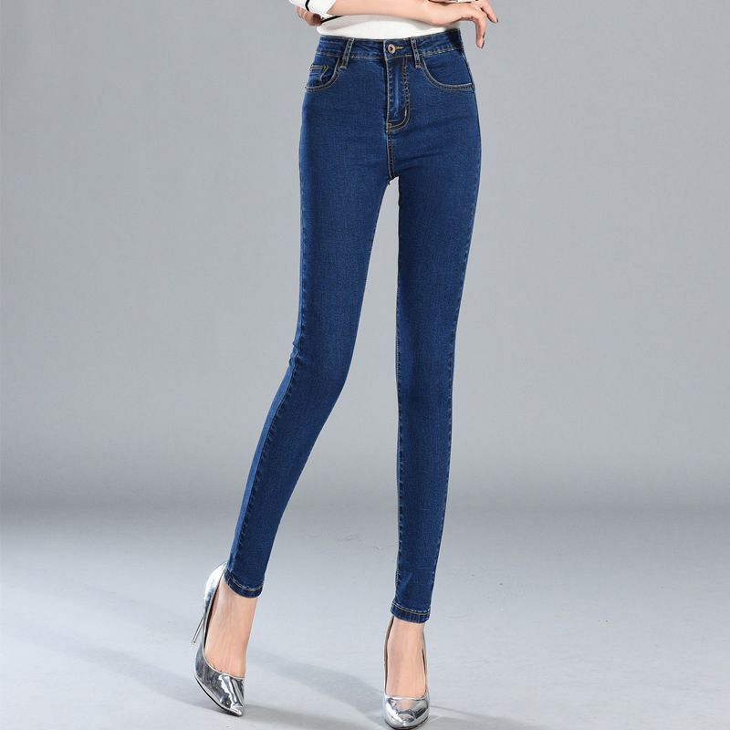 Jeans Trousers And Feet Pants Are Thin And Tight Elastic Women - Image 5