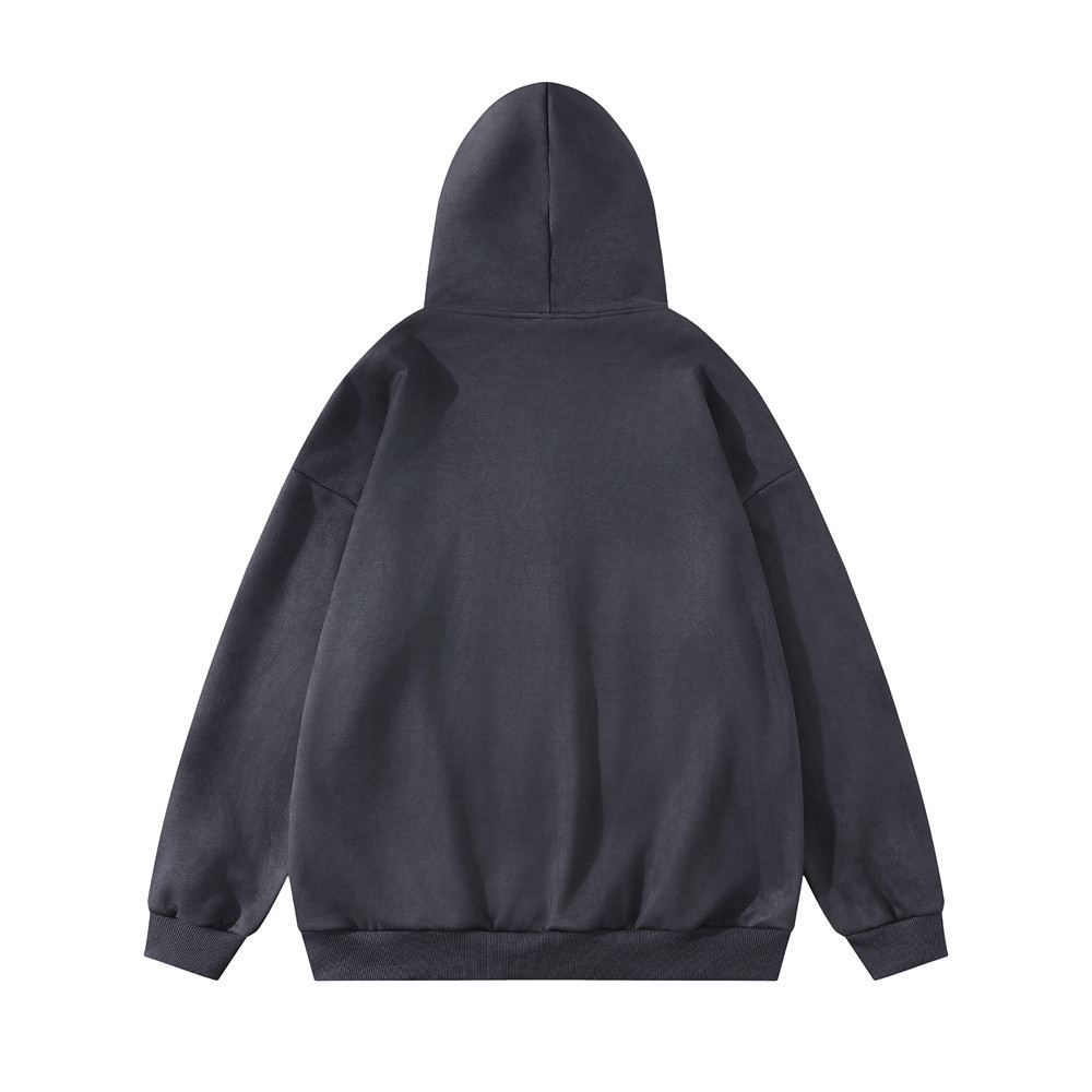 Design Patch Letter Hooded Loose Coat Men's Sweater - Image 4