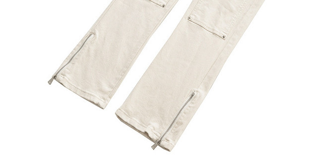Mid-waist Slim Fit Trendy Men And Women Multi-zipper Jeans - Image 6