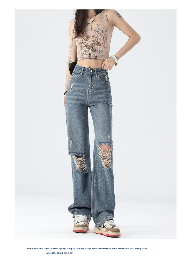 New High Waist Slimming And Wide Leg Jeans For Women - Image 9